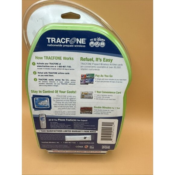 Nokia 2126 Tracfone Nationwide Prepaid Wireless Phone/Factory Sealed - Picture 5 of 7